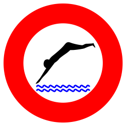 Interdiction de sauter dans l'eau